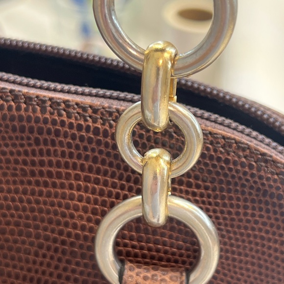 Saks Fifth Avenue Vintage Dark Brown Calfskin and Brass Bucket Bag - Picture 9 of 16